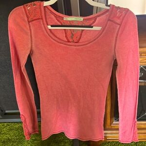 Maurice’s, coral long sleeve with lace details, XS